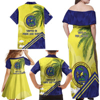 US Virgin Islands Family Matching Off Shoulder Maxi Dress and Hawaiian Shirt United in Pride and Hope - Wonder Print Shop