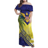 US Virgin Islands Family Matching Off Shoulder Maxi Dress and Hawaiian Shirt United in Pride and Hope - Wonder Print Shop