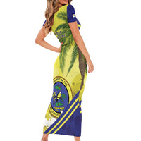 US Virgin Islands Family Matching Short Sleeve Bodycon Dress and Hawaiian Shirt United in Pride and Hope - Wonder Print Shop