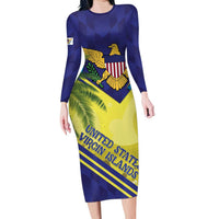 US Virgin Islands Long Sleeve Bodycon Dress United in Pride and Hope - Wonder Print Shop