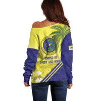 US Virgin Islands Off Shoulder Sweater United in Pride and Hope - Wonder Print Shop