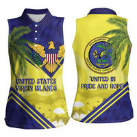 US Virgin Islands Women Sleeveless Polo Shirt United in Pride and Hope - Wonder Print Shop