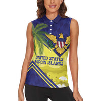 US Virgin Islands Women Sleeveless Polo Shirt United in Pride and Hope - Wonder Print Shop