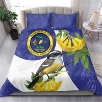US Virgin Islands Bedding Set Bananaquit Bird Mix Ginger Thomas Flower - Wonder Print Shop