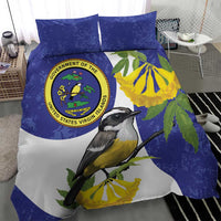 US Virgin Islands Bedding Set Bananaquit Bird Mix Ginger Thomas Flower - Wonder Print Shop