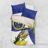 US Virgin Islands Bedding Set Bananaquit Bird Mix Ginger Thomas Flower - Wonder Print Shop