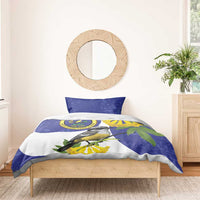 US Virgin Islands Bedding Set Bananaquit Bird Mix Ginger Thomas Flower - Wonder Print Shop