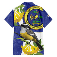 US Virgin Islands Family Matching Long Sleeve Bodycon Dress and Hawaiian Shirt Bananaquit Bird Mix Ginger Thomas Flower - Wonder Print Shop