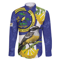 US Virgin Islands Family Matching Off The Shoulder Long Sleeve Dress and Hawaiian Shirt Bananaquit Bird Mix Ginger Thomas Flower