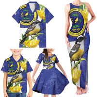 US Virgin Islands Family Matching Tank Maxi Dress and Hawaiian Shirt Bananaquit Bird Mix Ginger Thomas Flower - Wonder Print Shop