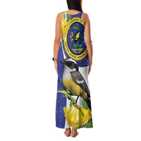 US Virgin Islands Family Matching Tank Maxi Dress and Hawaiian Shirt Bananaquit Bird Mix Ginger Thomas Flower - Wonder Print Shop