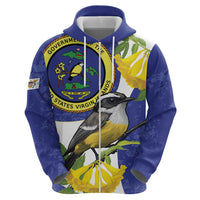 US Virgin Islands Hoodie Bananaquit Bird Mix Ginger Thomas Flower - Wonder Print Shop