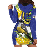 US Virgin Islands Hoodie Dress Bananaquit Bird Mix Ginger Thomas Flower - Wonder Print Shop
