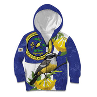 US Virgin Islands Kid Hoodie Bananaquit Bird Mix Ginger Thomas Flower - Wonder Print Shop