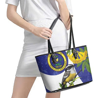US Virgin Islands Leather Tote Bag Bananaquit Bird Mix Ginger Thomas Flower