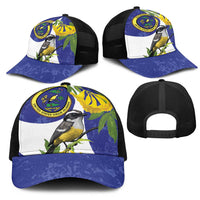 US Virgin Islands Mesh Trucker Cap Bananaquit Bird Mix Ginger Thomas Flower - Wonder Print Shop