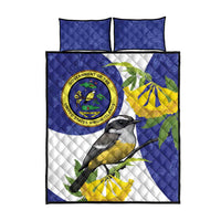 US Virgin Islands Quilt Bed Set Bananaquit Bird Mix Ginger Thomas Flower - Wonder Print Shop
