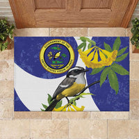 US Virgin Islands Rubber Doormat Bananaquit Bird Mix Ginger Thomas Flower - Wonder Print Shop