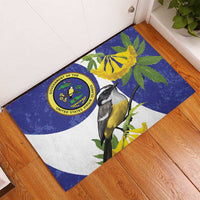 US Virgin Islands Rubber Doormat Bananaquit Bird Mix Ginger Thomas Flower - Wonder Print Shop