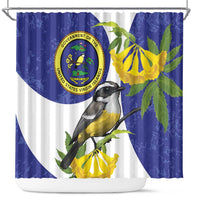 US Virgin Islands Shower Curtain Bananaquit Bird Mix Ginger Thomas Flower - Wonder Print Shop