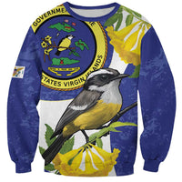 US Virgin Islands Sweatshirt Bananaquit Bird Mix Ginger Thomas Flower - Wonder Print Shop