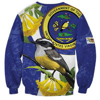 US Virgin Islands Sweatshirt Bananaquit Bird Mix Ginger Thomas Flower - Wonder Print Shop