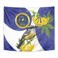 US Virgin Islands Tapestry Bananaquit Bird Mix Ginger Thomas Flower - Wonder Print Shop