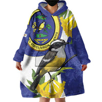 US Virgin Islands Wearable Blanket Hoodie Bananaquit Bird Mix Ginger Thomas Flower - Wonder Print Shop