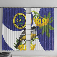 US Virgin Islands Window Curtain Bananaquit Bird Mix Ginger Thomas Flower - Wonder Print Shop
