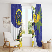 US Virgin Islands Window Curtain Bananaquit Bird Mix Ginger Thomas Flower - Wonder Print Shop