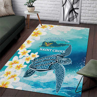 US Virgin Islands St Croix Area Rug Twin City Leatherback With Plumeria - Wonder Print Shop