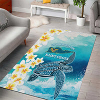 US Virgin Islands St Croix Area Rug Twin City Leatherback With Plumeria - Wonder Print Shop