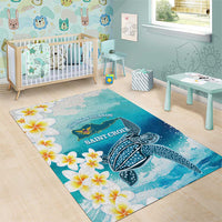 US Virgin Islands St Croix Area Rug Twin City Leatherback With Plumeria - Wonder Print Shop