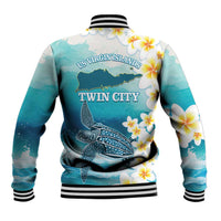 US Virgin Islands St Croix Baseball Jacket Twin City Leatherback With Plumeria - Wonder Print Shop