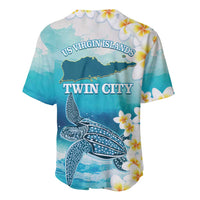 US Virgin Islands St Croix Baseball Jersey Twin City Leatherback With Plumeria - Wonder Print Shop