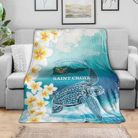 US Virgin Islands St Croix Blanket Twin City Leatherback With Plumeria