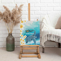 US Virgin Islands St Croix Canvas Wall Art Twin City Leatherback With Plumeria - Wonder Print Shop