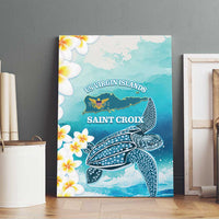 US Virgin Islands St Croix Canvas Wall Art Twin City Leatherback With Plumeria - Wonder Print Shop