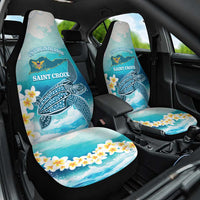 US Virgin Islands St Croix Car Seat Cover Twin City Leatherback With Plumeria - Wonder Print Shop