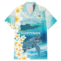 US Virgin Islands St Croix Family Matching Mermaid Dress and Hawaiian Shirt Twin City Leatherback With Plumeria - Wonder Print Shop