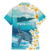 US Virgin Islands St Croix Family Matching Mermaid Dress and Hawaiian Shirt Twin City Leatherback With Plumeria - Wonder Print Shop