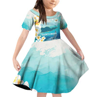 US Virgin Islands St Croix Family Matching Off Shoulder Short Dress and Hawaiian Shirt Twin City Leatherback With Plumeria - Wonder Print Shop