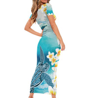 US Virgin Islands St Croix Family Matching Short Sleeve Bodycon Dress and Hawaiian Shirt Twin City Leatherback With Plumeria - Wonder Print Shop