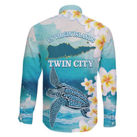 US Virgin Islands St Croix Family Matching Summer Maxi Dress and Hawaiian Shirt Twin City Leatherback With Plumeria - Wonder Print Shop