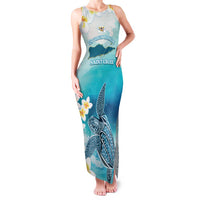 US Virgin Islands St Croix Family Matching Tank Maxi Dress and Hawaiian Shirt Twin City Leatherback With Plumeria - Wonder Print Shop