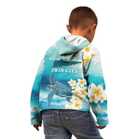 US Virgin Islands St Croix Kid Hoodie Twin City Leatherback With Plumeria - Wonder Print Shop