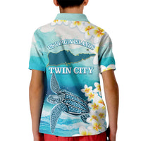 US Virgin Islands St Croix Kid Polo Shirt Twin City Leatherback With Plumeria - Wonder Print Shop