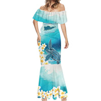 US Virgin Islands St Croix Mermaid Dress Twin City Leatherback With Plumeria - Wonder Print Shop