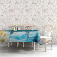 US Virgin Islands St Croix Tablecloth Twin City Leatherback With Plumeria - Wonder Print Shop