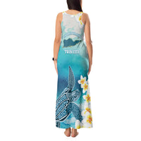 US Virgin Islands St Croix Tank Maxi Dress Twin City Leatherback With Plumeria - Wonder Print Shop